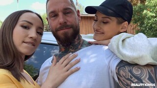 Car Sex with Brunette, Blonde, and a Teen - watch hot sex videos on HOTSEXVIDEOS24.COM