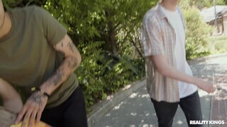 Tattooed MILF Gets Deepthroat Blowjob from Teen - the best porn 24/7 on HOTSEXVIDEOS24.COM