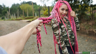 Latina Cutie with Pink Tresses Screams - the best porn 24/7 on HOTSEXVIDEOS24.COM