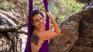 Horny Tattooed Woman Rides Aerial Hammock Alone - the best porn 24/7 on HOTSEXVIDEOS24.COM