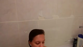 Sabrina's hairy pussy gets a soapy shower clean - HOTSEXVIDEOS24.COM에서 24/7 최고의 포르노