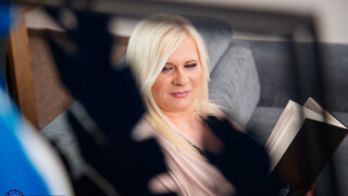 Blonde MILF Merry Sucks Lenny's Balls in Lingerie - the best porn 24/7 on HOTSEXVIDEOS24.COM